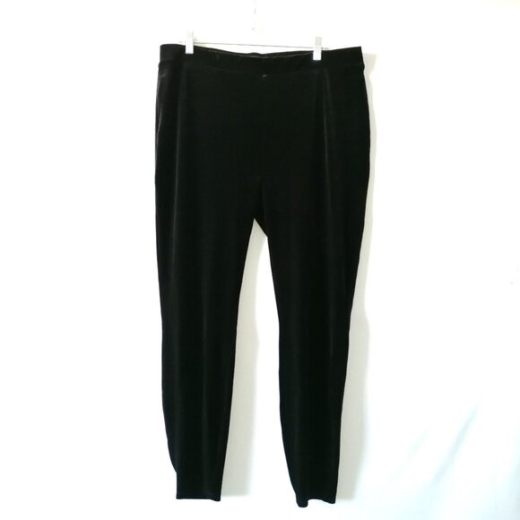 J. Crew Womens Black High Rise Elastic Waist Stretch Velvet Legging Size XXL - Picture 1 of 6
